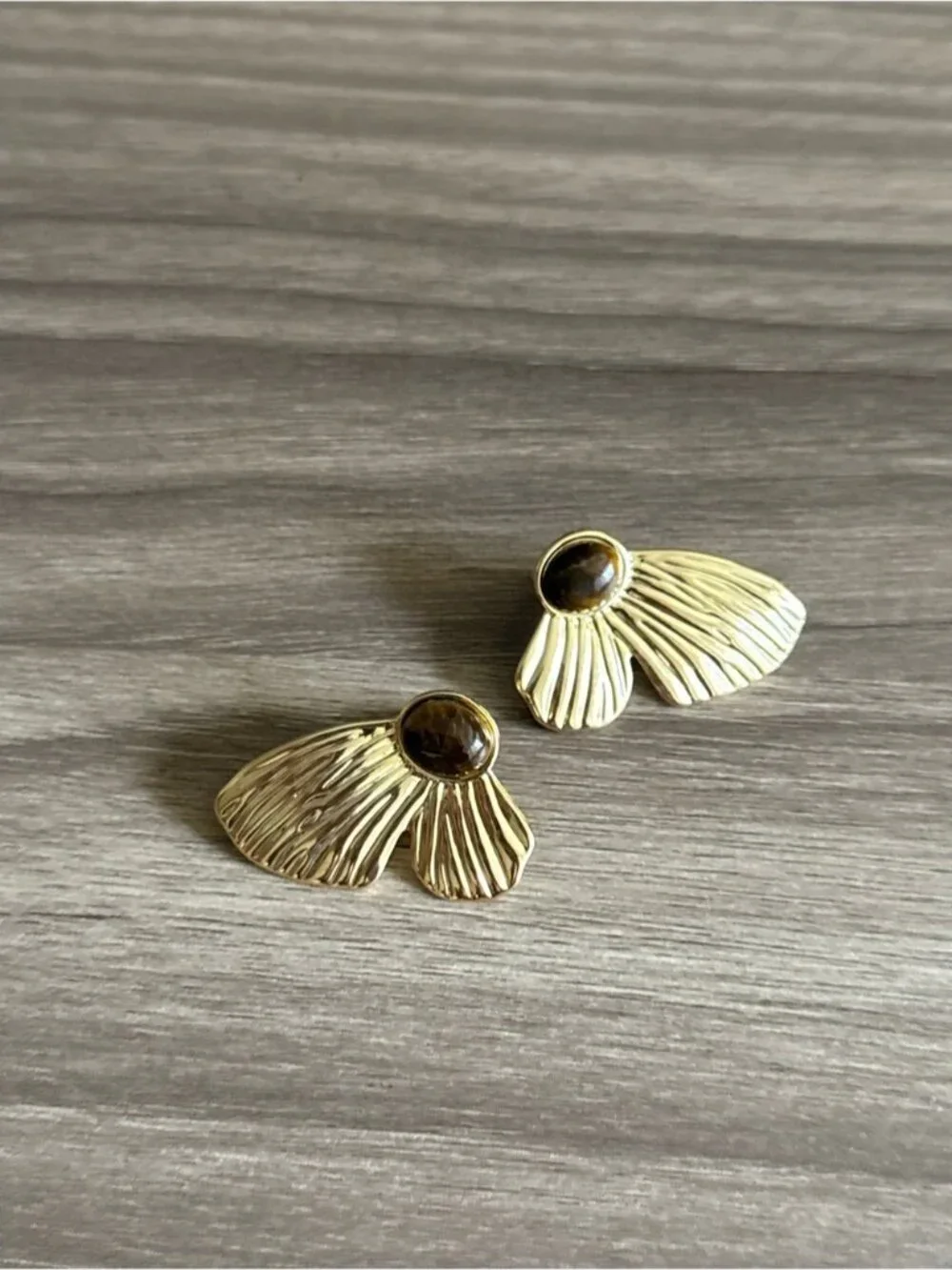 Tiger eye butterfly earrings Q1095